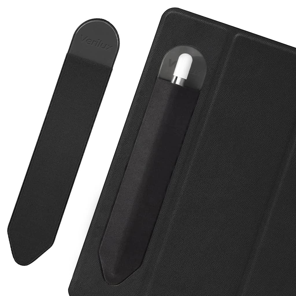 Verilux Pencil Holder Cover for Apple Pencil 1st and 2nd Generation with 2mm Thin Adhesive PU Leather and Lycra Sleeve | Secure Scratch Protection