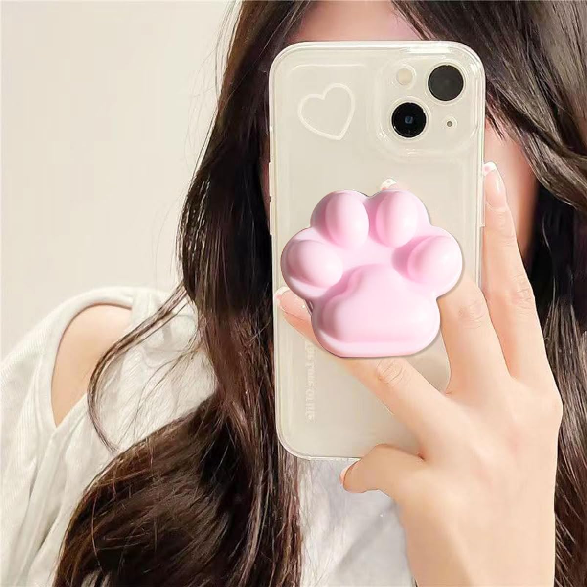 ZORBES® Cute 3D Cat Paw Shape Expandable Collapsible Mobile Phone Grip Stand Holder for Smartphone Tablet Cell Phone Accessory