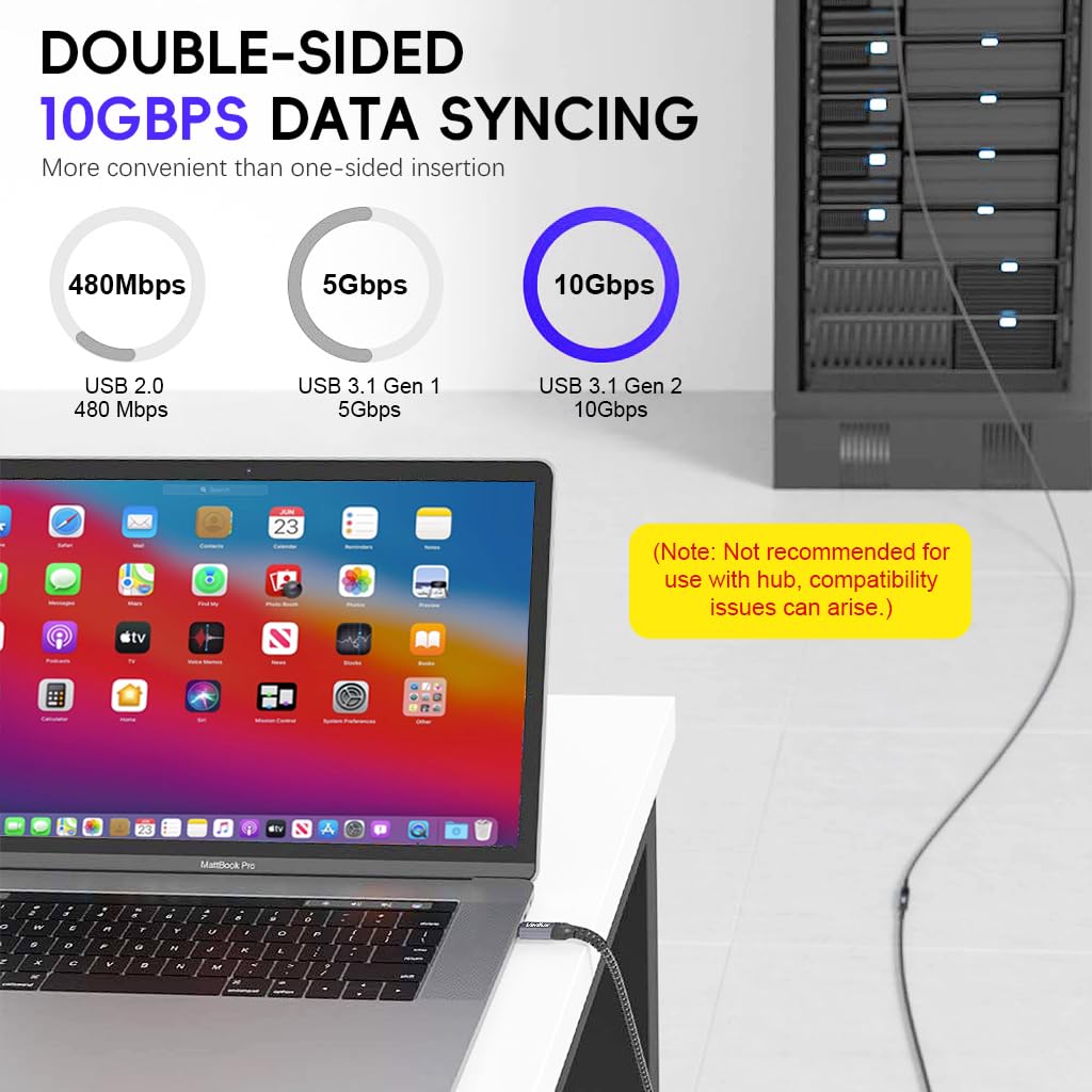 Verilux USB C Extension Cable 9.8 ft with 100W PD Fast Charging and 10Gbps Transfer | 4K Output