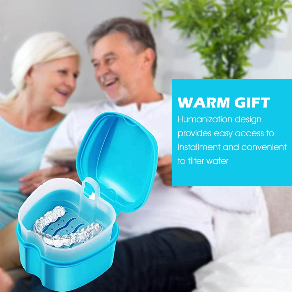 Verilux® Portable Sanitary Plastic Storage Denture Box Case