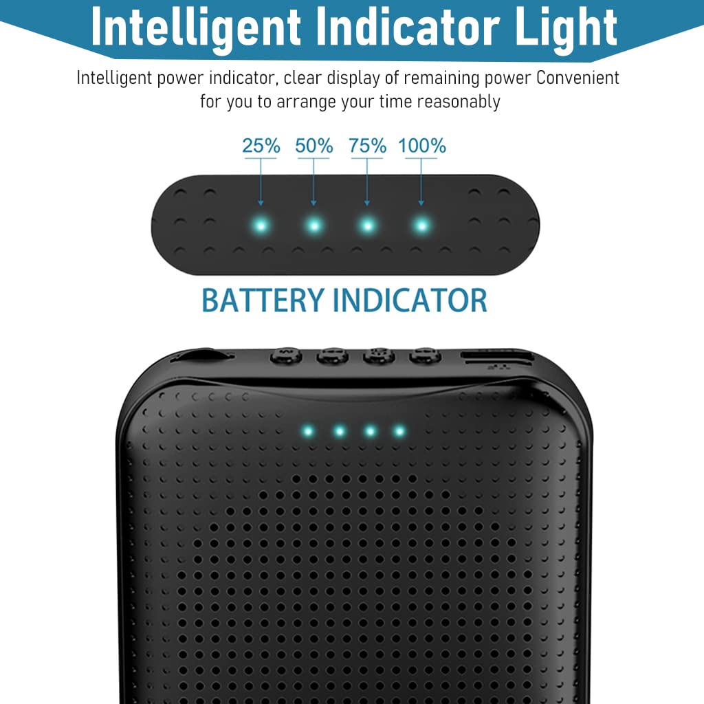 ZORBES® 5W Voice Amplifier Wired Headset, 2 in 1 Voice Amplifier Bluetooth Speaker Support U Disk, TF Card, 2200mAh Voice Amplifier for Teacher, Tour Guide