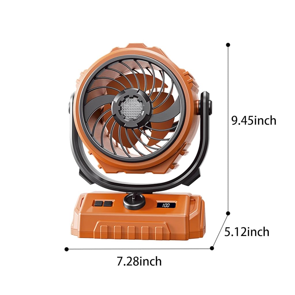 Verilux® 3 in 1 Table Fan with Night Light, 270°Automatic Oscillating Head and 300°Manual Flip, Desktop Fan with 100 Digital Speed Adjustable, with Clip and Power Bank for Home, Office, Camping