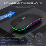 Verilux Wireless Bluetooth Mouse with 800‑1600 DPI and Dual Mode Connectivity for PC | Rechargeable RGB Laptop Mouse