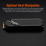 Verilux® M.2 SSD NVMe Heat Sink heatsink M2 2280 SSD Hard Disk Aluminum Heat Sink with Thermal Pad for PCIe SATA M2 ssd PC thermal radiat, Black