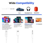 Verilux Audio Aux Cable for Phones and Speakers with 16.4 ft Length and Braided Cord | 24K Gold‑Plated Connectors