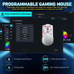 Verilux Wireless Gaming Mouse for Esports with 12000 DPI Sensor and Swappable Shells | White