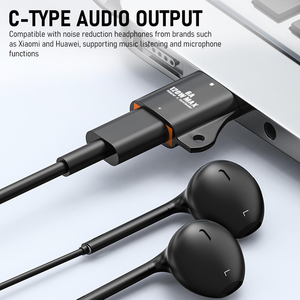 Verilux® USB to USB C 2-in-1 OTG Adapter & TF Card Reader for PC Laptop - Black Fast Charging, High-Speed Data Transfer, Easy File Sharing Indian Consumer's Choice