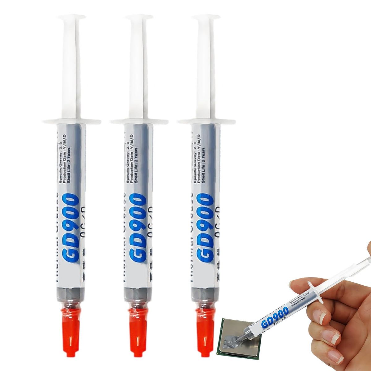 ZORBES® 3Pcs Thermal Conductive Silicone Grease 4.8W/m·K, 3g CPU/GPU Thermal Paste Syringe for Computer Heat Sink Cooling