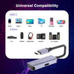 Verilux Type C to USB Adapter with 3.5mm Jack for Charging and Calls featuring 30W PD | Metal Housing