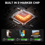 Verilux 3 in 1 USB to Type C Cable for iPhone and Android featuring 3.6ft retractable reel | PD 100W fast charging and data transfer