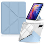 ZORBES® Compatible with mi Pad 2 11 Inch 2025, Slim Tri-Fold Stand Cover Clear Back Shell with Air Cushioning Corner, Auto Sleep Wake Smart Case with Pen Slot, Fashion PU Protective Tablet Cover
