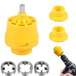 Serplex® Pipe Threading Dies for Electric Drill - Plastic Pipe Tap Die Kit with 3 Snap-on Threader Attachments in 1/2 inch, 3/4 inch, and 1 inch Sizes, for PVC Pipe and Plastic Pipe Thread Tools