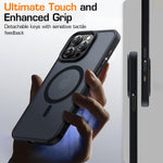 ZORBES® Phone Case for iPhone 15 Pro Max Anti-Scratch Rubber Framed Phone Cover with Metal Button Cover, Magnet Design Compatible with MagSafe Full Protection Case for iPhone 15 Pro Max 6.7" Black