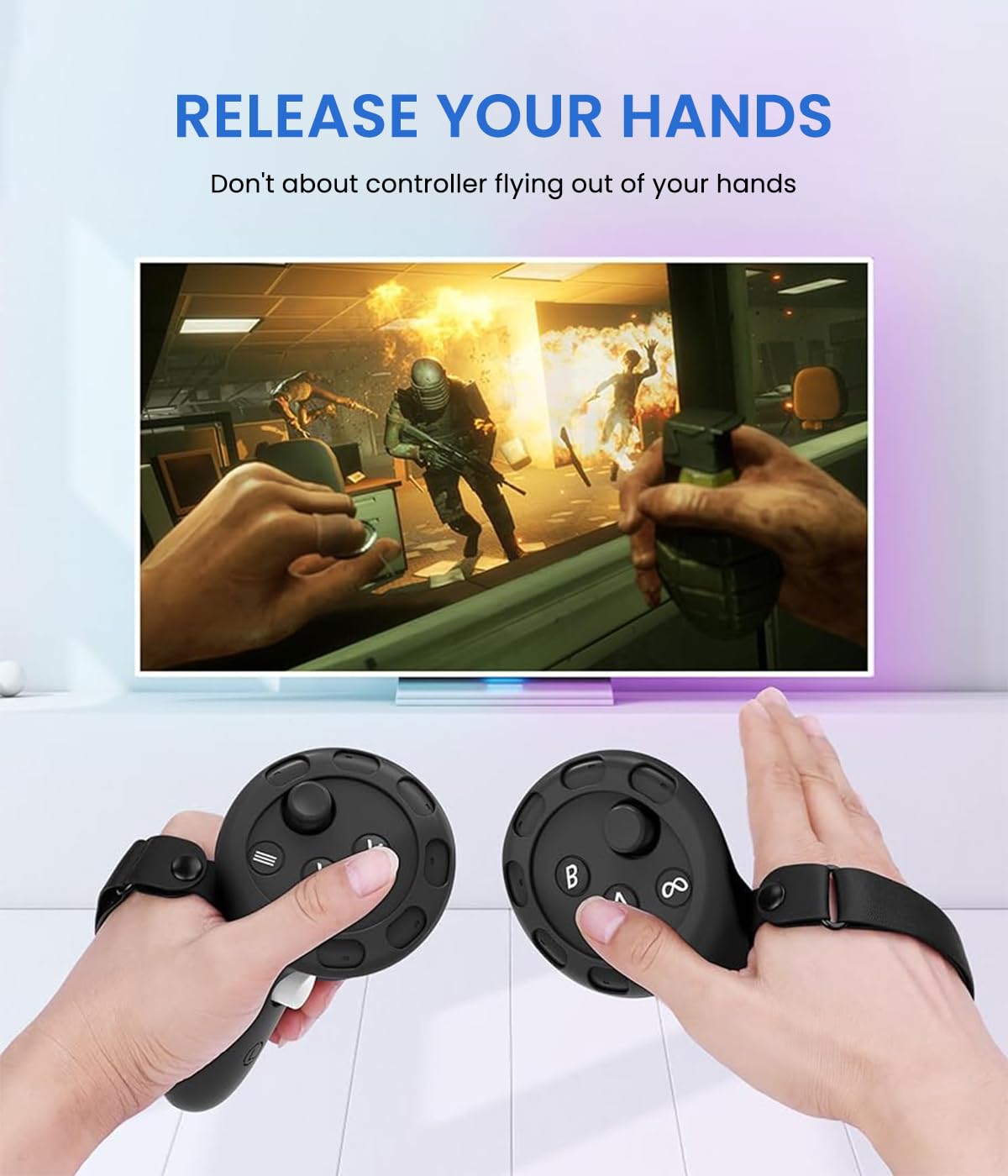 Verilux Silicone Cover Set for Oculus Quest 3 with 7 pcs full VR protection | includes controller grips and breathable face cover