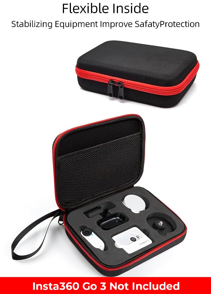 ZORBES® EVA Hard Carrying Case for Insta360 Go 3, Waterproof Hard Case Carrying Case with Hand Strap Bag, Shockproof Protective Case for Insta 360 Go 3 Action Camera, Not Include Insta360 Go 3