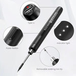 Serplex® Cordless Electric Soldering Iron Pen, USB Rechargeable, Quick Heat-Up, Adjustable Temperature for Precision Work, Includes Stand, USB Cable & Storage Case, Ideal for DIY and Jewelry Tasks
