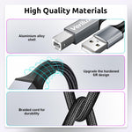 Verilux Printer Cable for HP Canon Epson Dell and More featuring 10ft Length and Nylon Braid