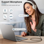 Verilux Type C to 3.5mm Audio Cable for Car and Headphones 6.6ft with DAC Chip | Nylon Braided