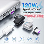 Verilux Magnetic USB C Adapter for Laptops and Smartphones featuring 120W PD Fast Charging | 90° Zinc Alloy Connector