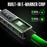 Verilux 4 in 1 Type C Cable for Fast Charging with E Marker & Breathing Light | 4.9ft Braided Zinc Alloy