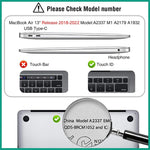 ZORBES® Laptop Case with TPU Keyboard Cover & Screen Protector Laptop Cover Compatible with MacBook Air 13.3 inch Case 2022 2021-2018 M1 A2337 A2179 A1932 with Retina Display Touch ID