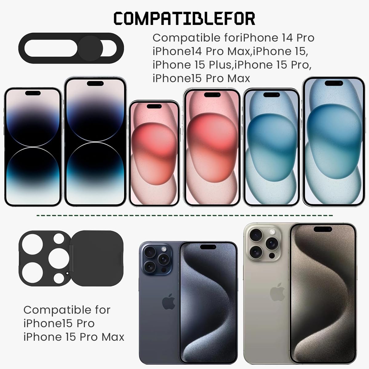 ZORBES® Camera Cover for iPhone 15 Pro/iPhone 15 Pro Max Self Adhesive Camera Cover with Flip Lid Anti-Scratch Camera Cover for iPhone 15 Pro/iPhone 15 Pro Max