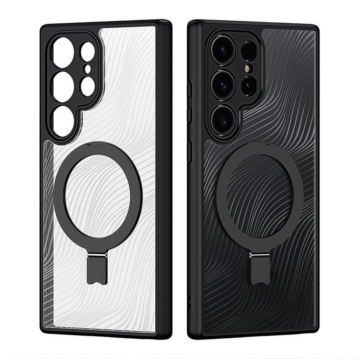 ZORBES® for Samsung S24 Ultra Case Sleek Magnetic Phone Cover with Kickstand Ring Phone Holder Compatible with Mag-Safe Shockproof Phone Case for S24 Ultra Back Cover 6.8''