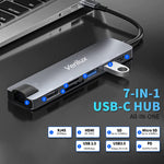 Verilux USB C Hub for Laptop with 7 in 1 Ports and 4K HDMI | 87W PD and Ethernet Adapter