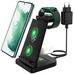 ZORBES® Charging Station for Samsung Phone, Earbuds, Smartwatch, 3-in-1 Charger Station with Power Adapter, Fast Wireless Charger Stand for Samsung Galaxy Watch 5 Galaxy S23/Z Flip, Buds Live, More