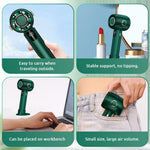 ZORBES® USB Fan Mini Bladeless Fan 5-Speed USB Fan with Stand Base 3000mAh USB Fan with Digital Display, Travel USB Fan for Outdoor, Travel, Office