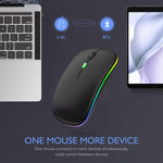 Verilux Wireless Bluetooth Mouse with 800‑1600 DPI and Dual Mode Connectivity for PC | Rechargeable RGB Laptop Mouse