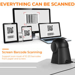 ZORBES® 2D Barcode Scanner, Symcode Omnidirectional Hands-Free Desktop Bar Code Scanner Support 1d 2D Qr Code, Automatic Sensing Barcode Machine for Supermarket Store Warehouse Factory