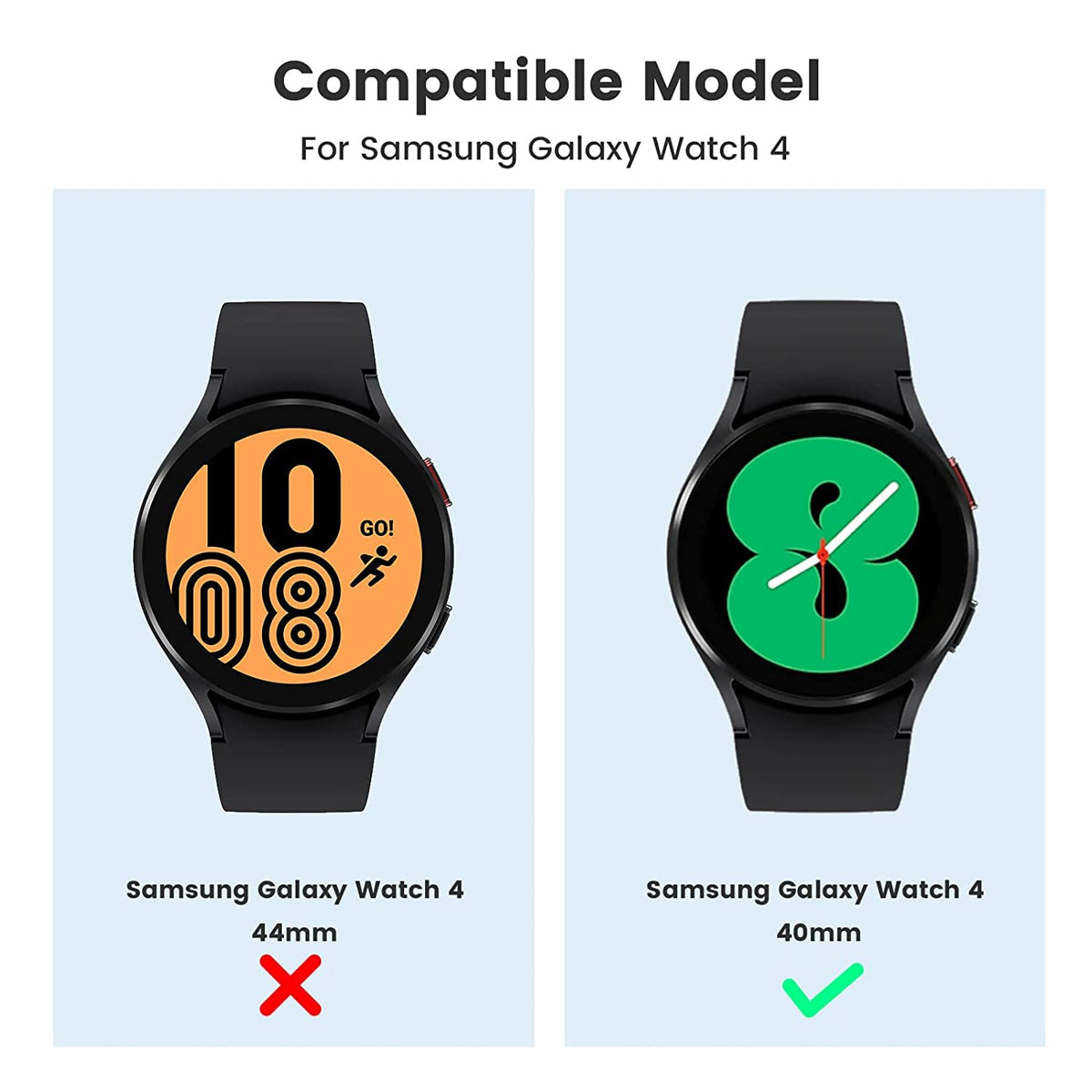 Verilux Screen Guard for Samsung Galaxy Watch 4 40mm with PC Frame and Matte Black Cover