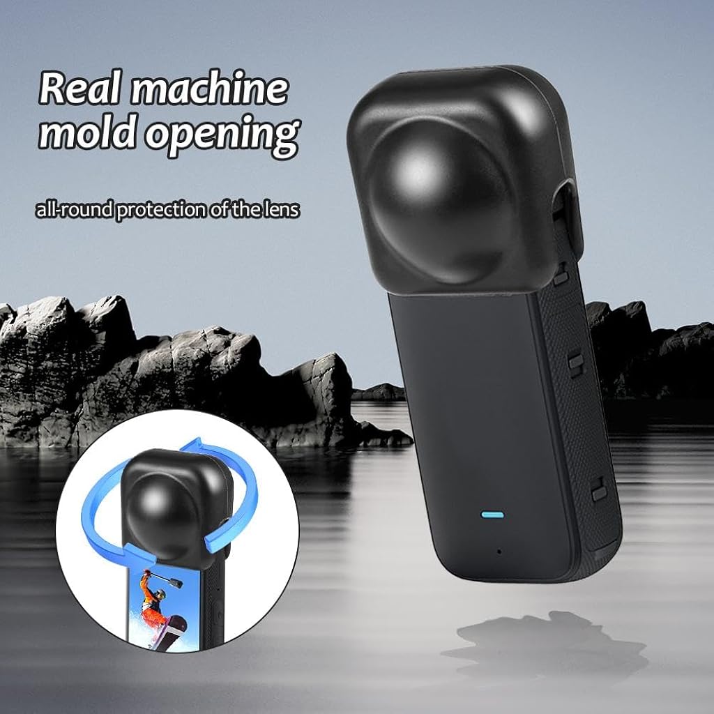 ZORBES® Silicone Protective Case and Lens Cover Combo for Insta 360 X4, Anti-Scratch, Anti-Slip Snug-Fit Skin and Removable Lens Cap for DIY, Journaling, Scrapbooking, Crafts, Planners