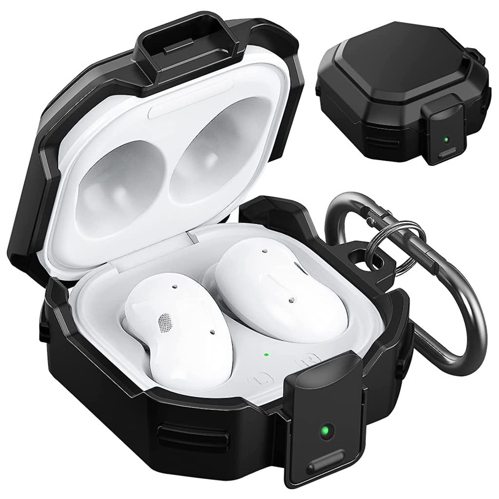 ZORBES® Protective Cover with Safety Lock Protective-Shockproof Chrome PC Cover for for Samsung Galaxy Buds Live(2020),Galaxy Buds Pro(2021),Galaxy Buds 2 (2021)