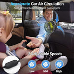 Verilux USB Fan for Car Back Seat with 3 Speed Rotatable Design and Plug and Play | 3 PCS