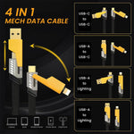 Verilux USB Type C Cable 4 In 1 3.3Ft with PD 65W Fast Charging & 480Mbps Data Transfer | Braided Nylon