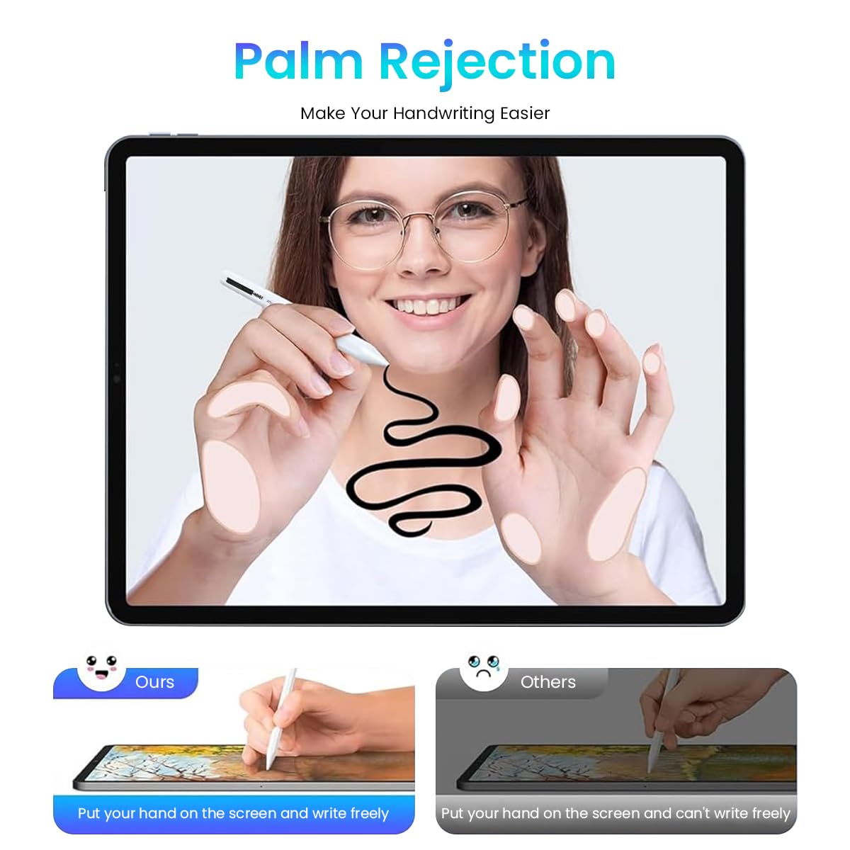 Verilux® Stylus Pen for iPad, USB-C Apple Pencil with LED Power Display, Non-Bluetooth Connection Stylus Pen Compatible with iPad Pro 12.9/11", for iPad Air 5/4/3, for iPad Mini