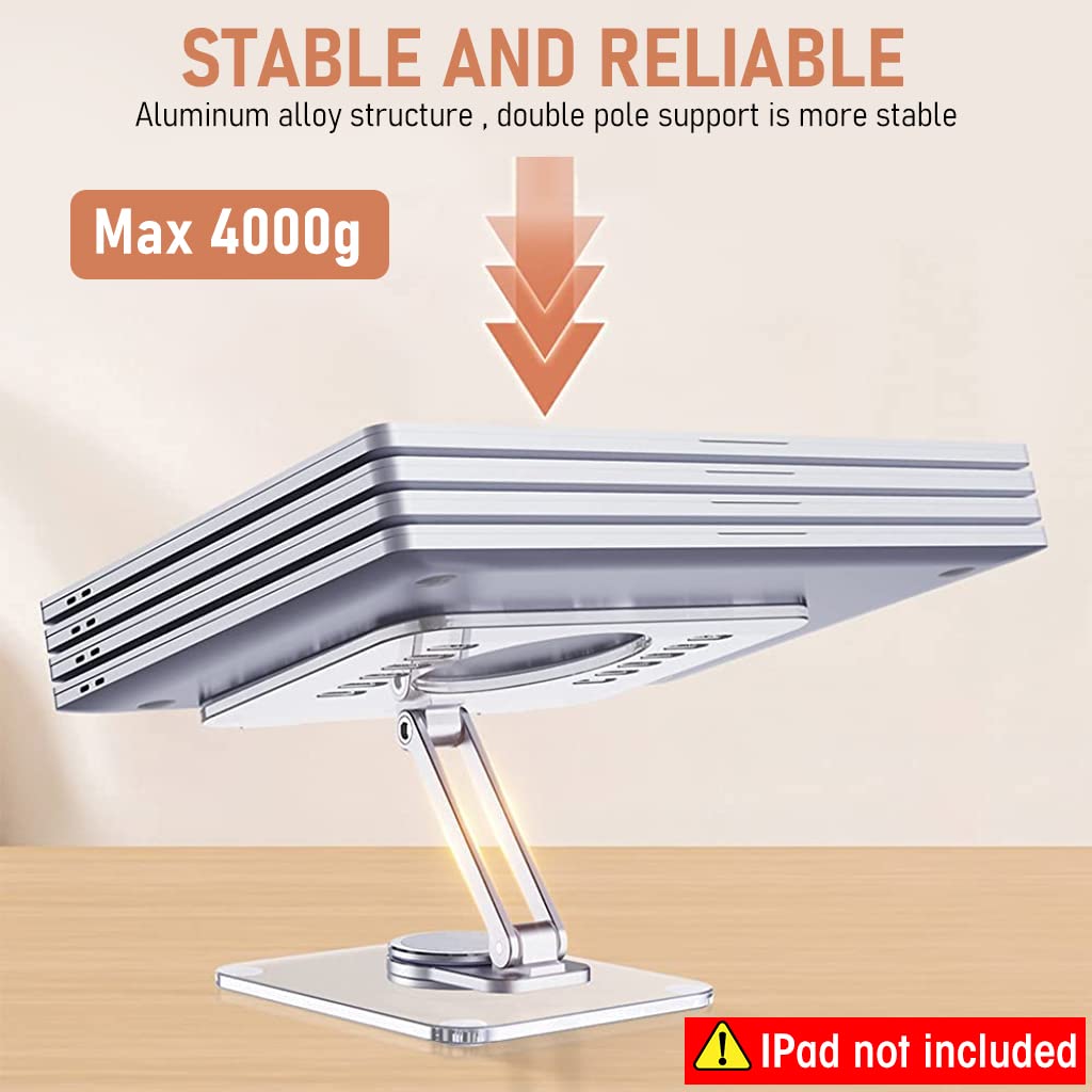 Verilux Desktop Tablet Stand Riser 360¡ã Rotatable Tablet Stand Acrylic Transparent Tablet Riser Rack, Foldable Tablet Stand Holder Universal Stand Rack for Tablet, iPad, Phone, Kindle