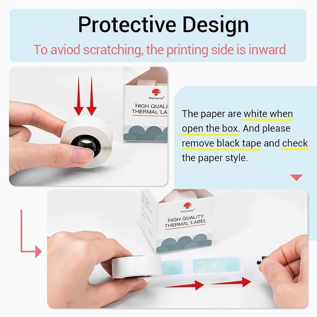 Zeitel® 3 Rolls Thermal Label Roll for D30 Thermal Label Print Paper Unique Nebula Pattern Print Label Paper 12mm x 40mm, 160 Labels per Roll, D30 Thermal Label Roll Replacement