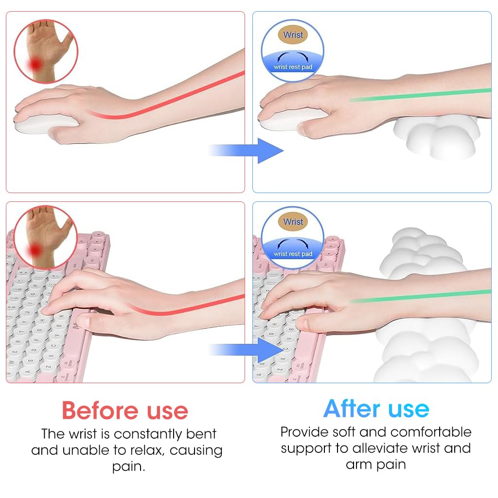 Verilux Keyboard Wrist Rest for Typing and Gaming with 43×11cm Size & Anti Slip Base | Memory Foam PU Support