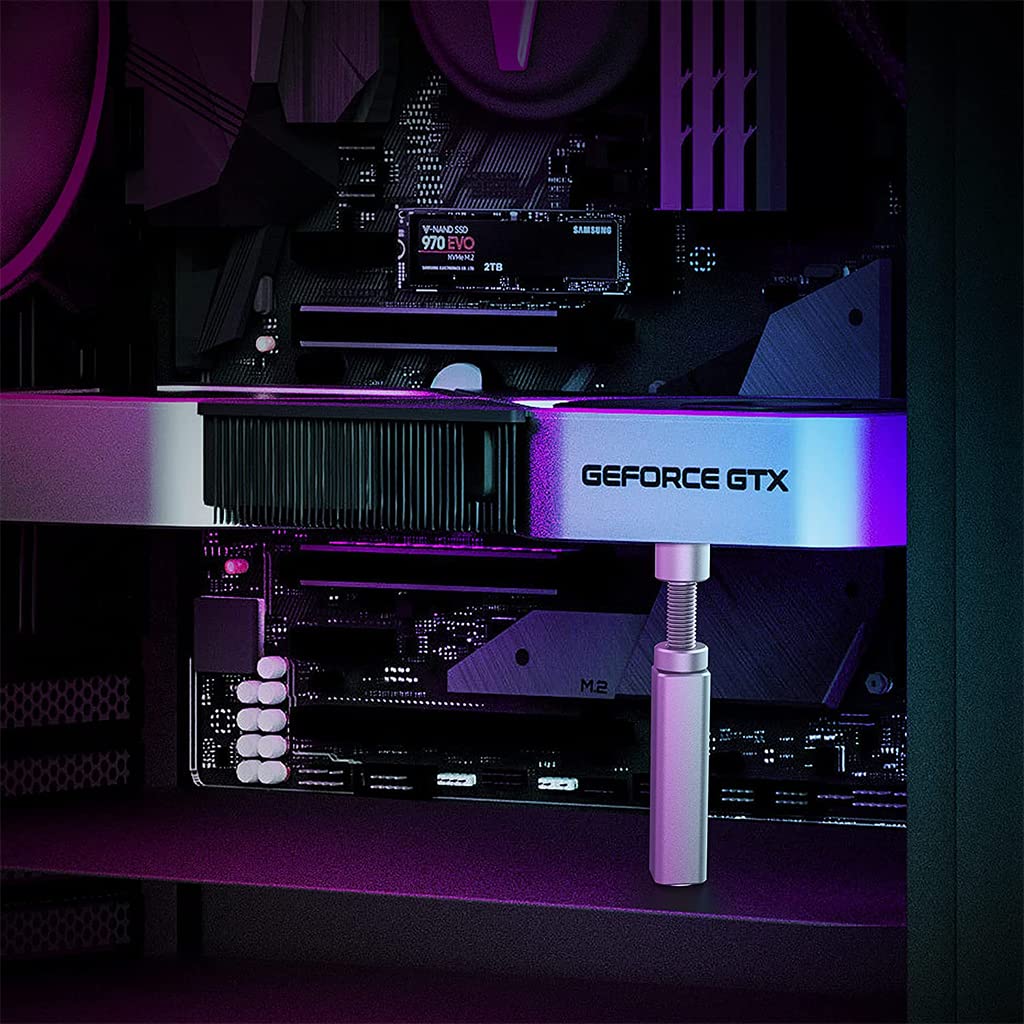 ZORBES® Graphics Card Bracket, Aluminum Alloy Graphics Card Holder Bracket, GPU Stand. Adjustable Height Graphics Card GPU Brace Support Video Card Sag Holder Bracket Support Desktop Computer Silver