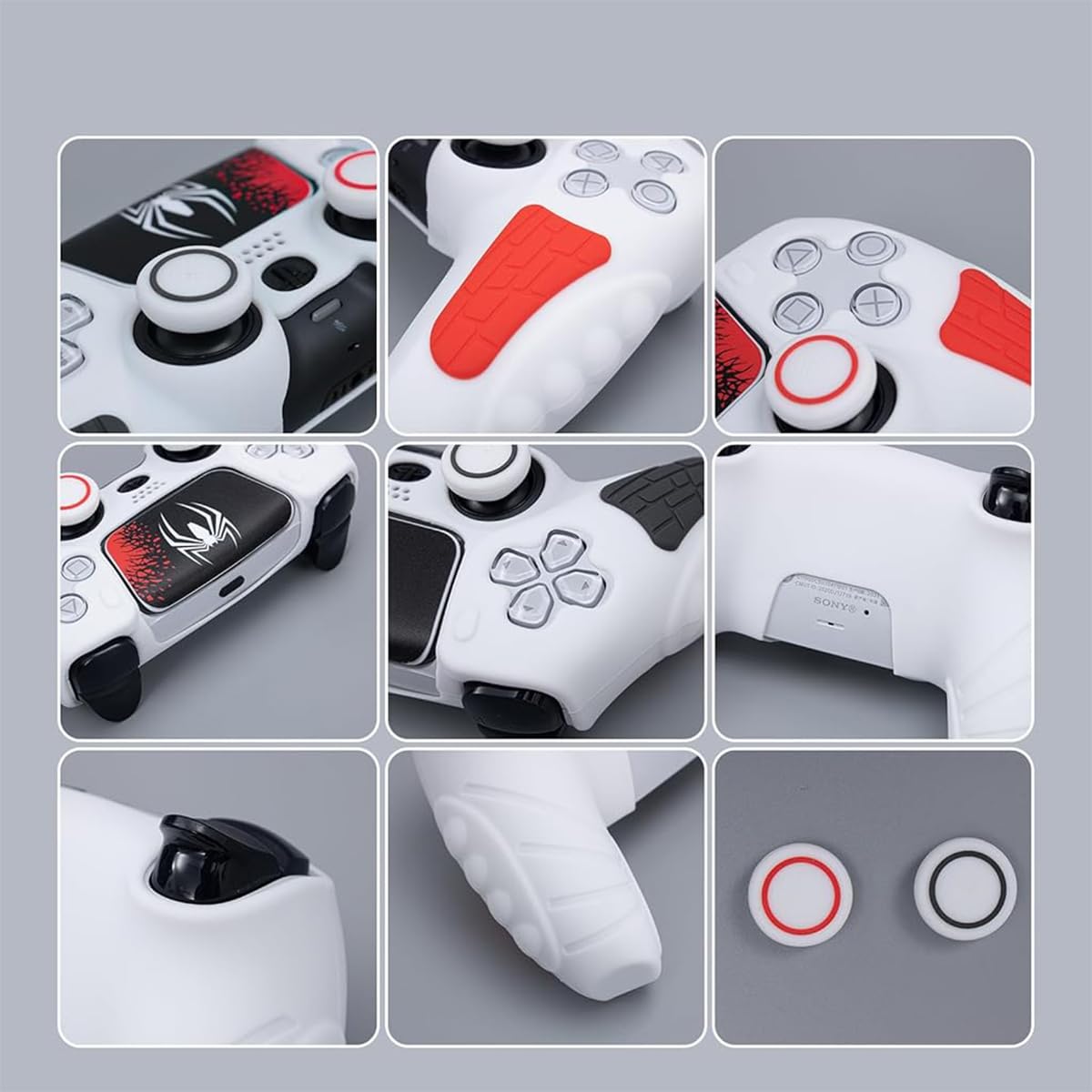 Verilux® PS5 Controller Cover Case, Anti-Slip Sweat Proof Silicone Cover Skin PS5 Controller Skin Cover for PS5 Dual Sense Controller with Thumb Grip Caps, Joystick Protectors and Cover Wrap Sticker