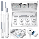 ZORBES® SoundEase 4 Pair Silicone Replacement Ear Tips Compatible with AirPods Pro 2nd and 1st Generation, Built-in Dust Guard Screen, Noise Reduction Hole, Portable Storage Box & Dual Head Cleaner