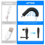 Verilux Silicone Charger Cable Protector 2 Pack for iPhone with Built In Cable Tie | Dustproof End Caps