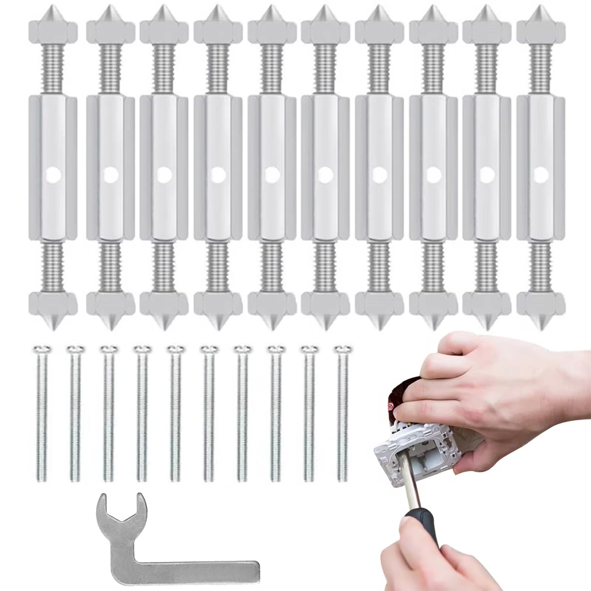 Serplex 86 Type Electrical Box Repair Kit with 10 Switch Sockets & Screws