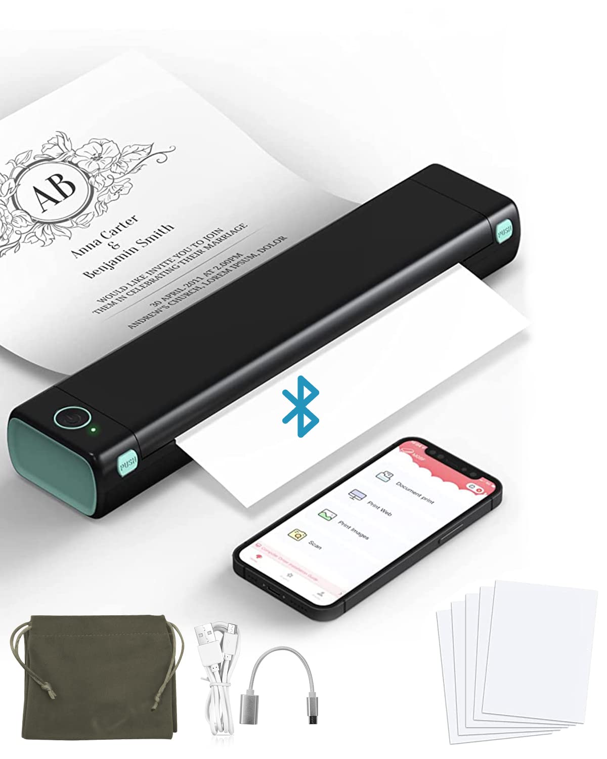ZORBES® Portable Printer Wireless