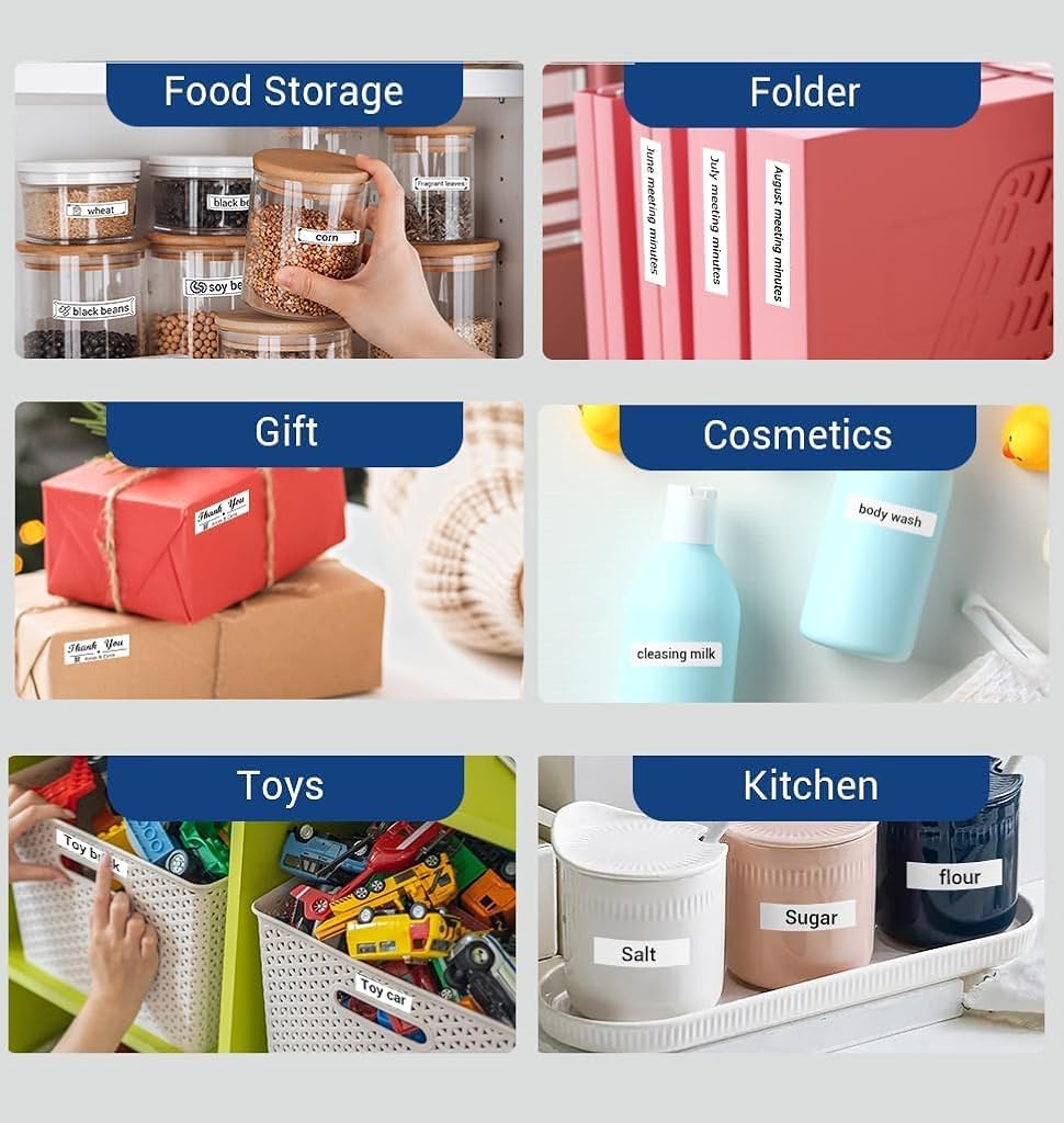 Zeitel® 3 Rolls Thermal Label Roll for D30 Thermal Label Print Paper Unique Nebula Pattern Print Label Paper 12mm x 40mm, 160 Labels per Roll, D30 Thermal Label Roll Replacement