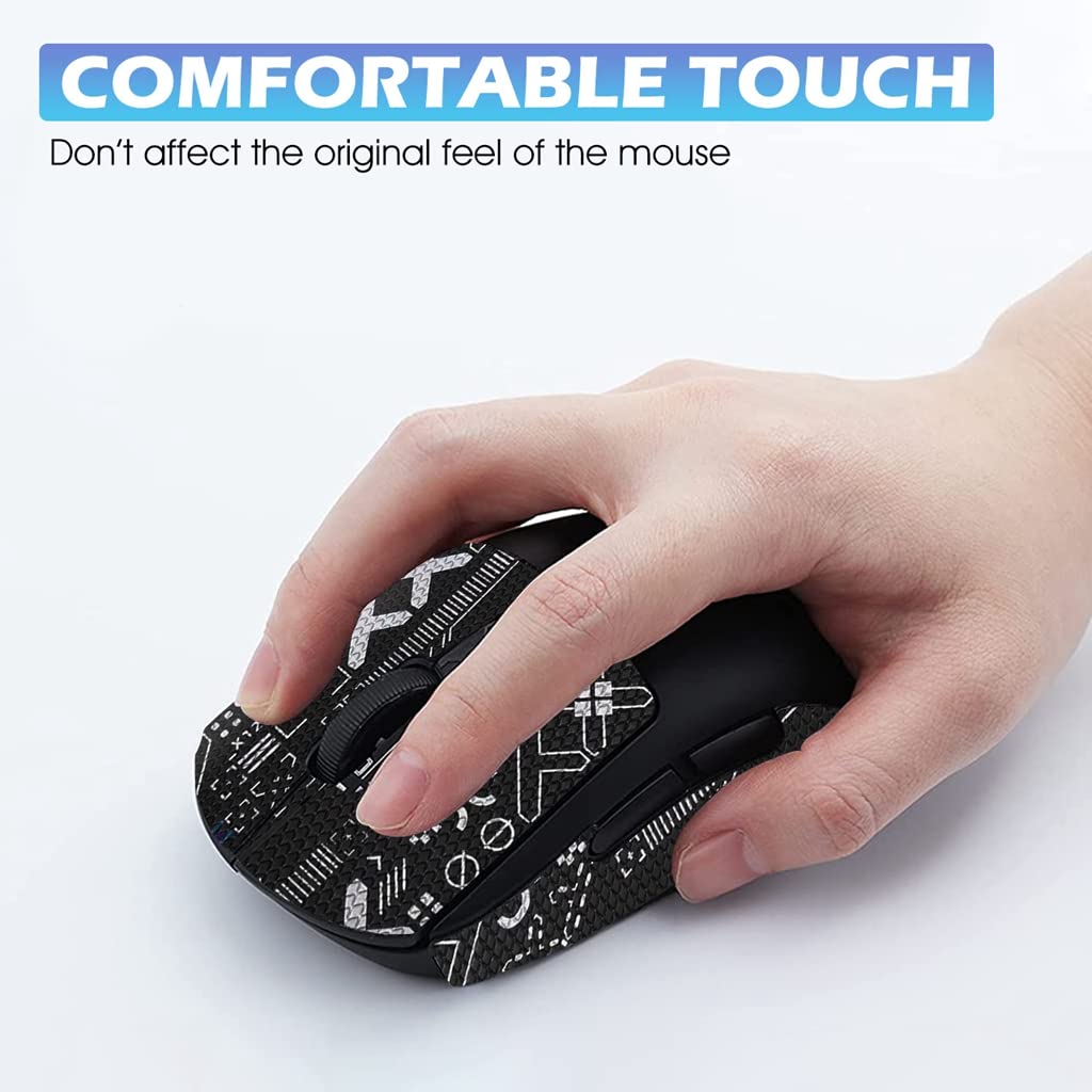 Verilux Mouse Grip Tape for Logitech G Pro Wireless featuring 0.5mm 3D texture | sweat resistant self adhesive design