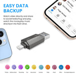 Verilux Pendrive 128GB with USB Light‑ning and Micro USB Ports featuring Metal Body | High Speed Data Transfer for iPhone Android and PC